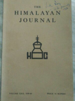The Himalayan Journal Volume XXII,1959-60