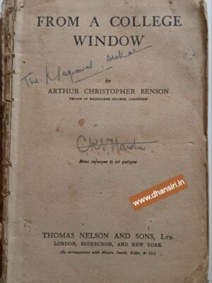 From A College Window      -By Arthur Christopher Benson